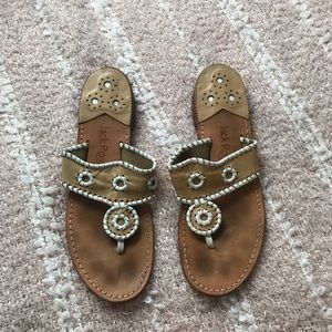 Lightly worn Nude and white Jack Rodgers sandals